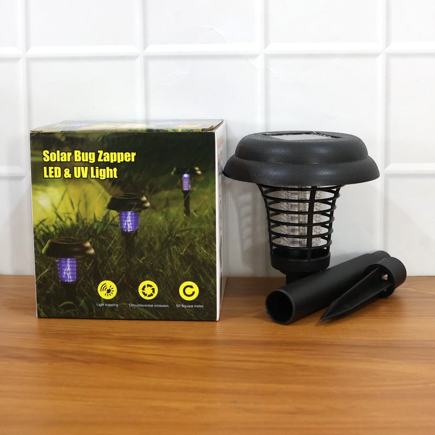 Big Garden Lighting UV LED Solar Powered Mosquito Trap and Bug Zapper (1 Pc)