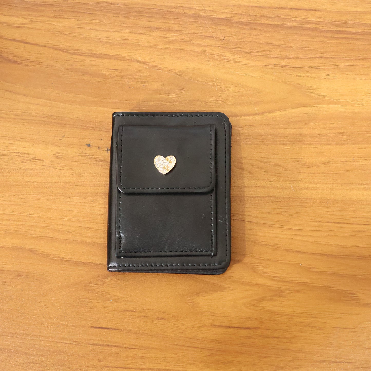 Compact Snap Button Card Holder Wallet (1 Pc)