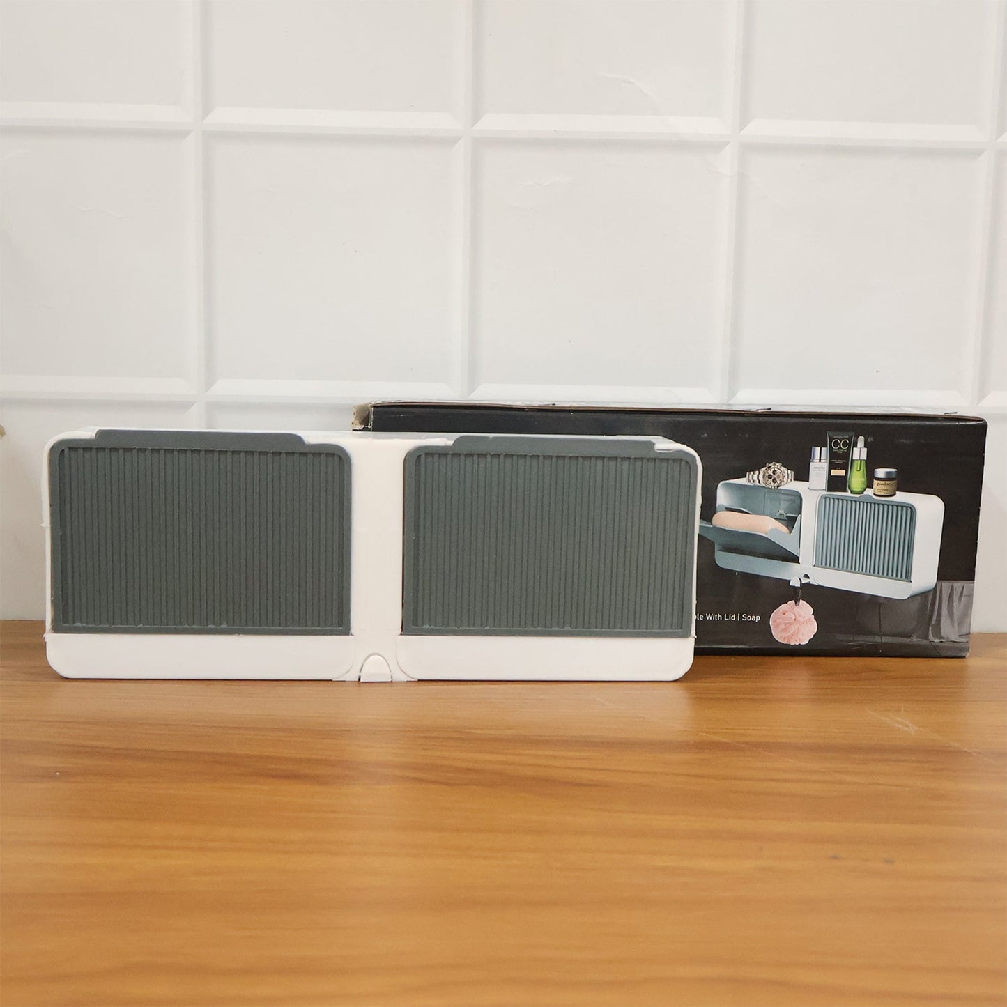 Wall Mounted 4-Compartment Bathroom Storage & Soap Holder