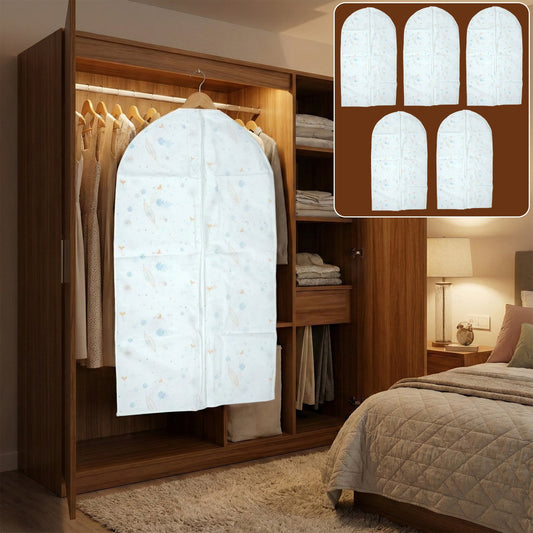 Pack of 5 Hanging Garment Cover Bags (60 × 100 cm)