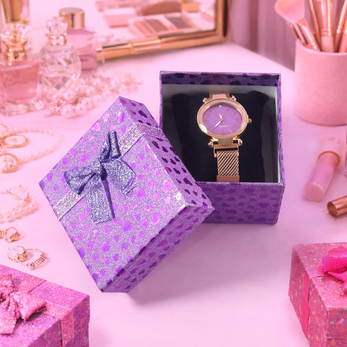 Elegant Ladies Wrist Watch with Stylish Dial and Premium Gift Box
