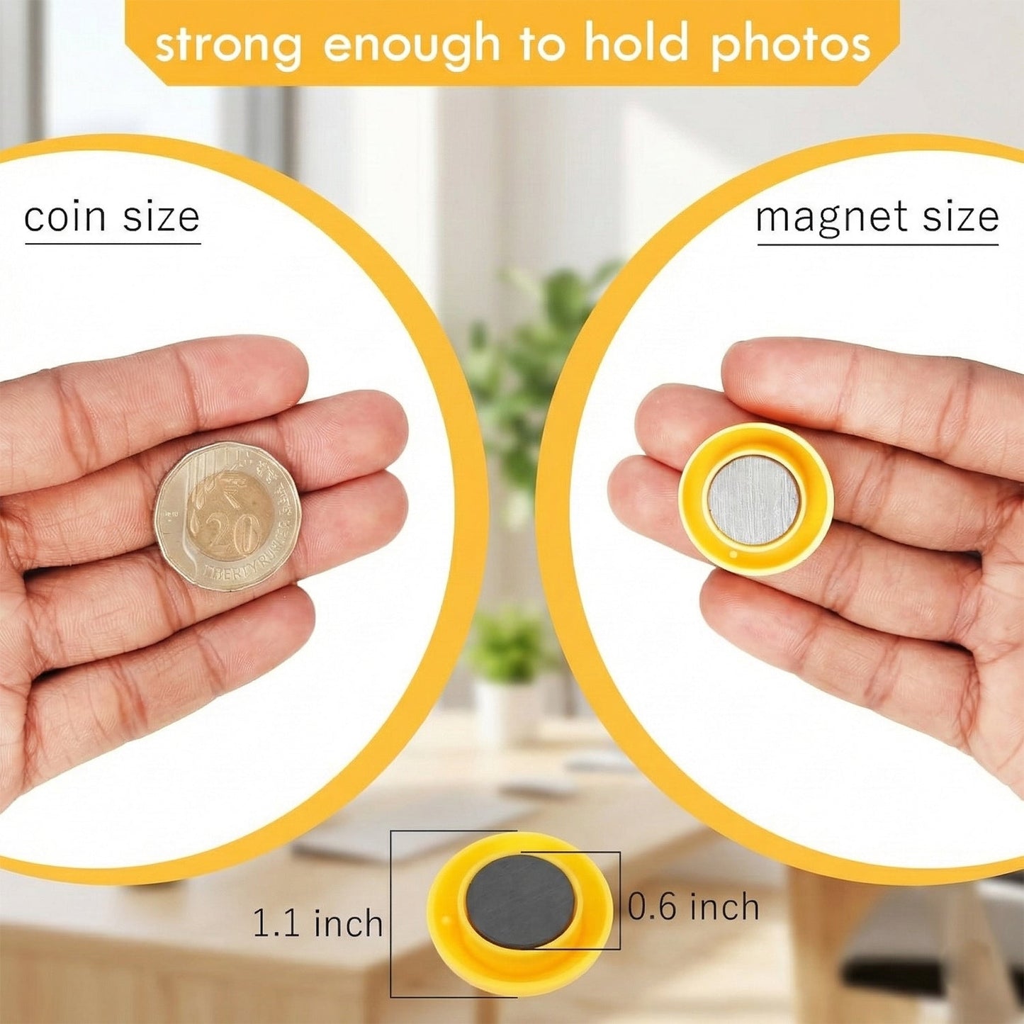 Colorful Round Refrigerator Magnets Set (12 Pc Set)