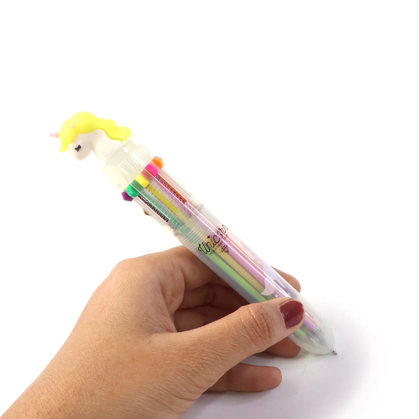 Cute Character Design 10-in-1 Multicolor Ball Pen (1 Pc)
