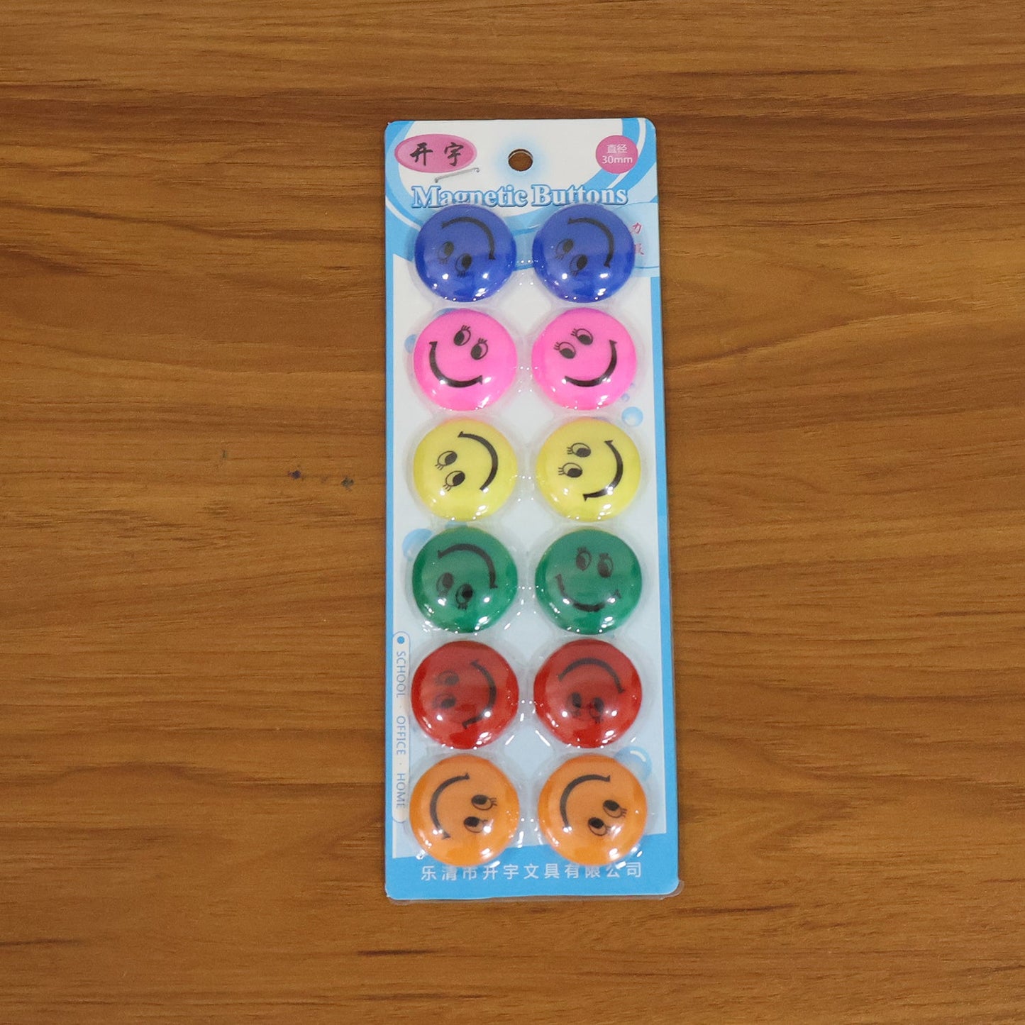 Colorful Smiley Face Magnetic Buttons Set (12 Pc Set)