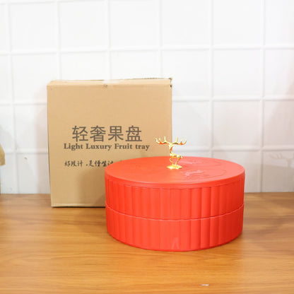 2 Layer Multipurpose Decorative Dry Fruit and Snack Serving Tray (1 Pc)