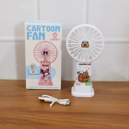 Cute Cartoon Rechargeable Handheld Fan (1 Pc)
