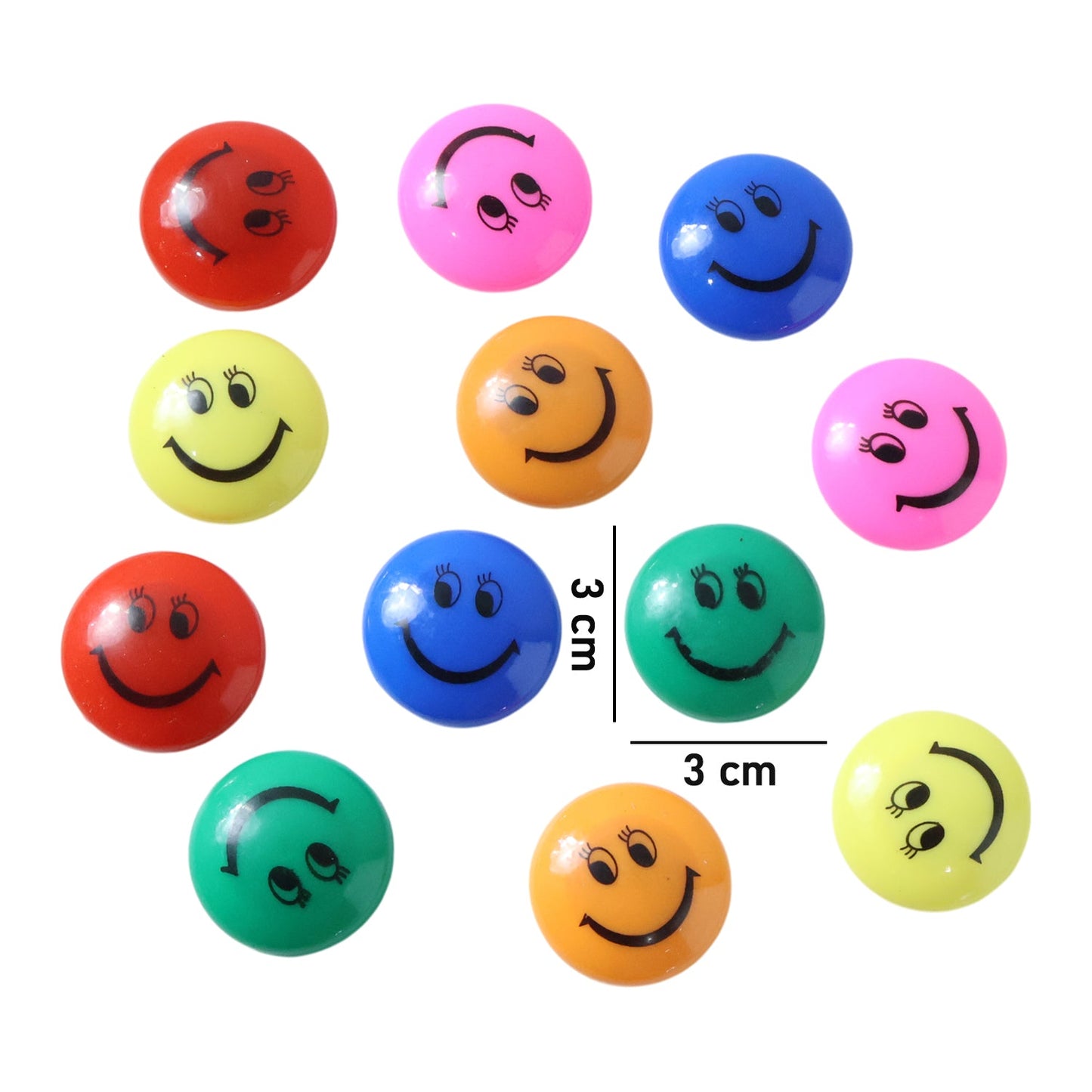 Colorful Smiley Face Magnetic Buttons Set (12 Pc Set)