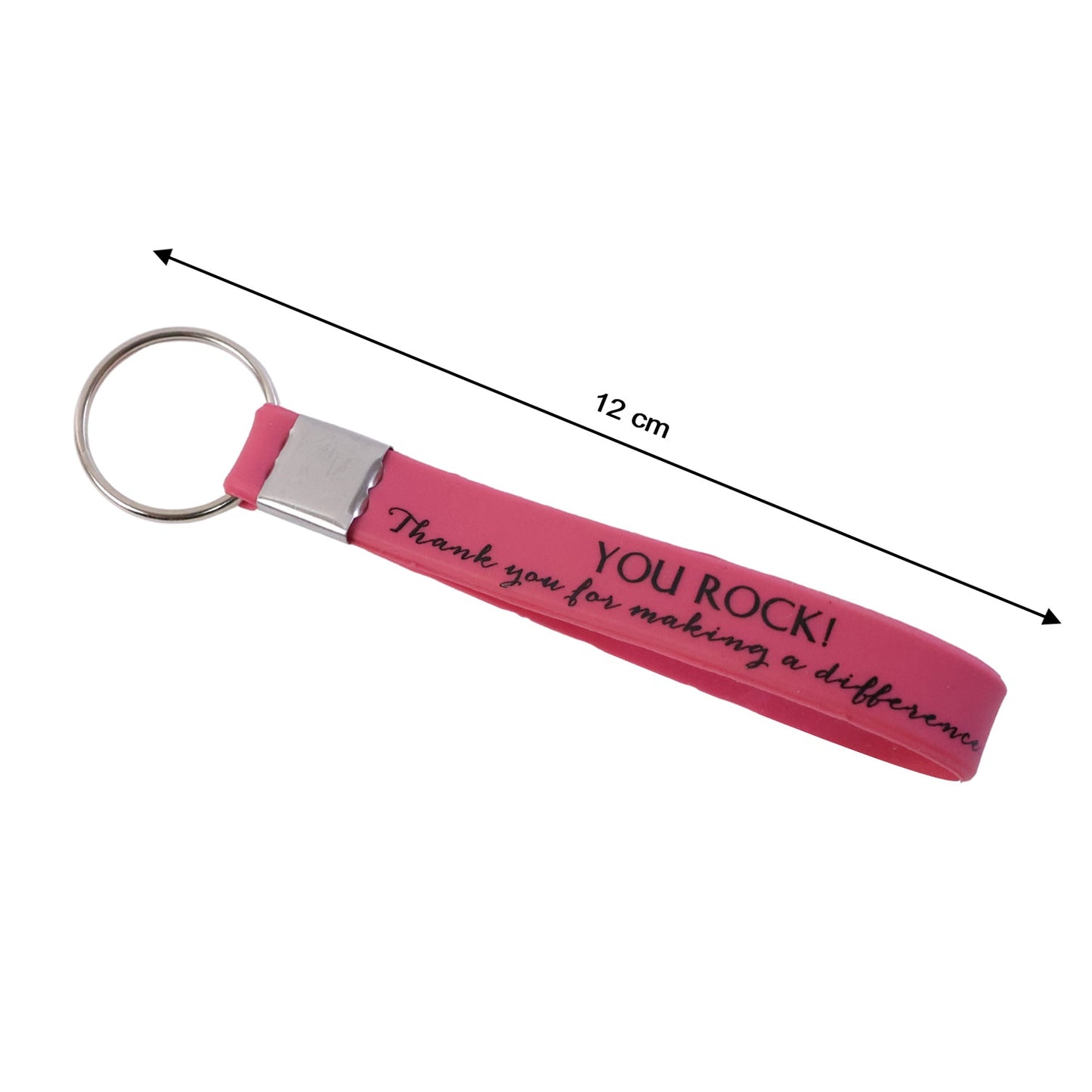 Motivational Silicone Wrist Strap Keychain (1 Pc, Mix Color)
