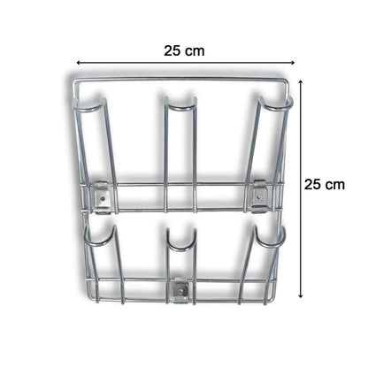 Wall-Mounted Stainless-Steel Cup & Mug Holder Rack (25 x 25 cm, 1 Pc)