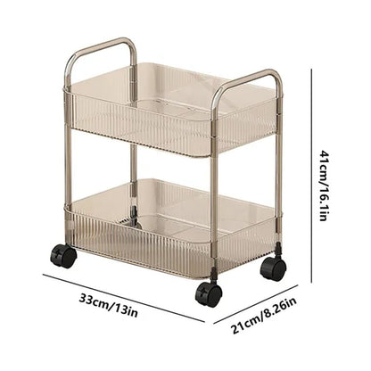 2 Layer Multipurpose Storage Trolley with Wheels (1 Pc)