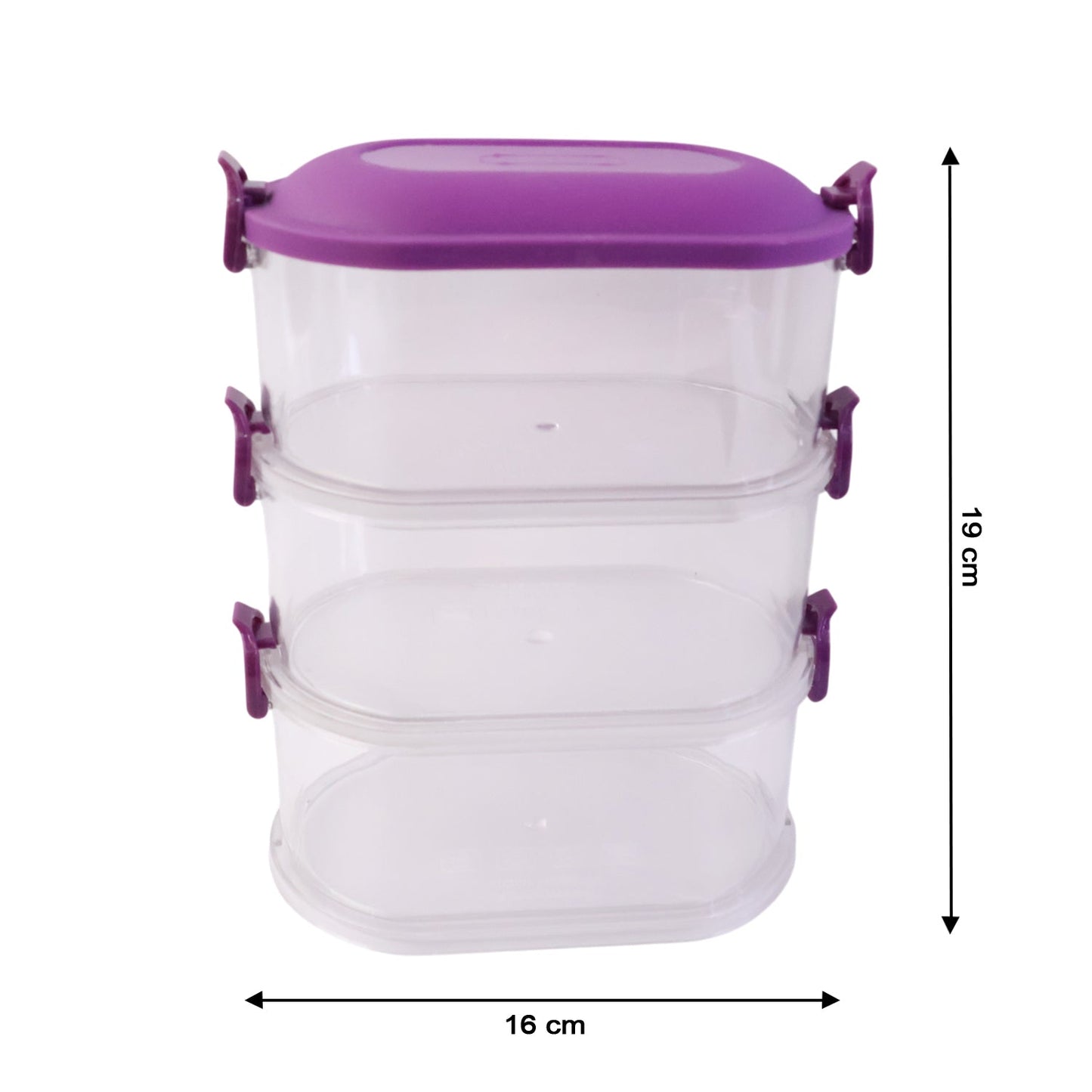 3 Layer Stackable Airtight Food Storage Container Set (1 Set)
