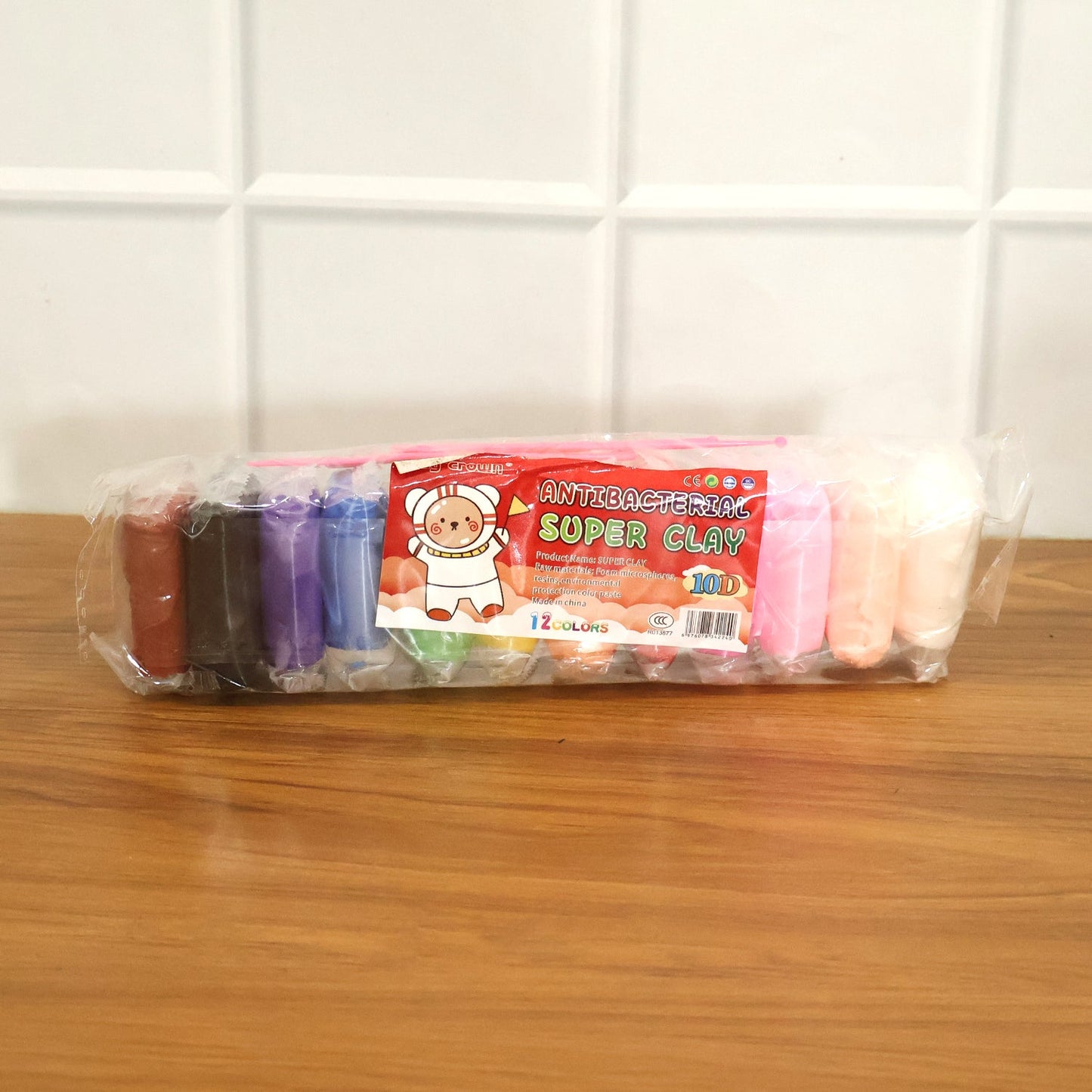 Kids 12 Color Antibacterial Super Clay Set for Creative Play (1 Set)