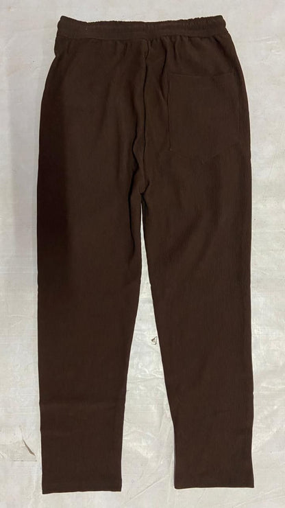 Men's Brown Loose Fit Corduroy Cargo Style Trouser