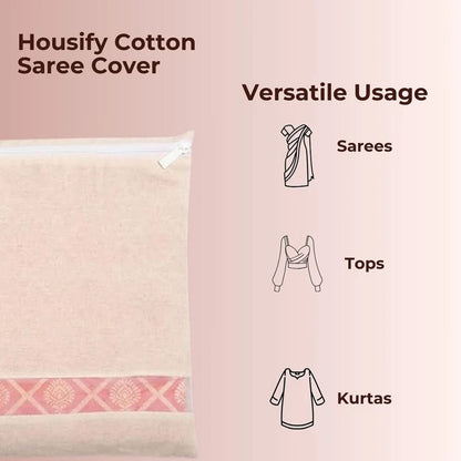 Zip Closure Saree Storage Bag (14.5×16.5 Cm, 1 Pc)