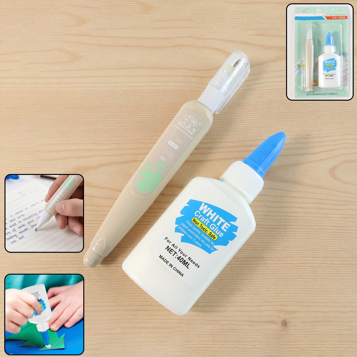 Craft glue and correction pen set