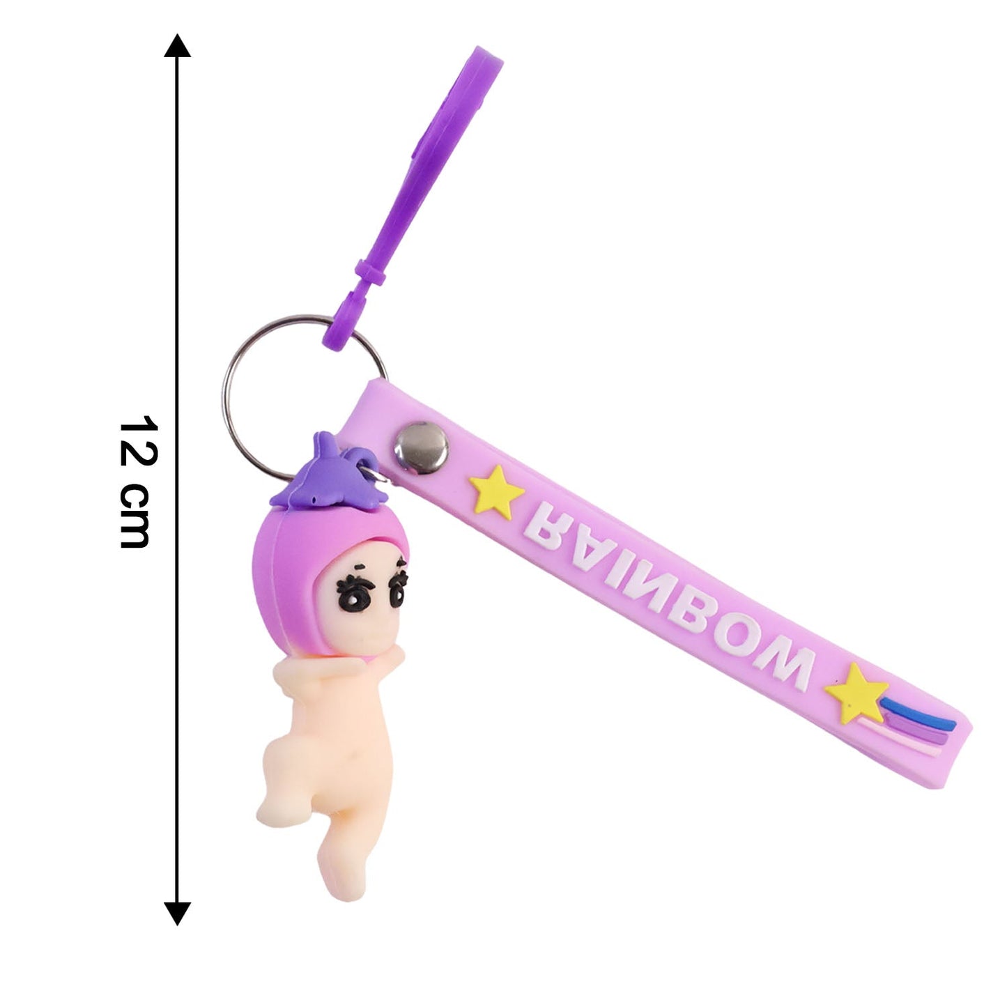 Cute Baby Doll Cartoon Silicone Keychain (1 Pc)