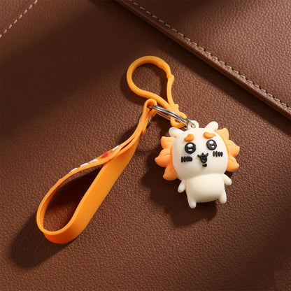 Cute Cartoon Lion Silicone Keychain (1 Pc)