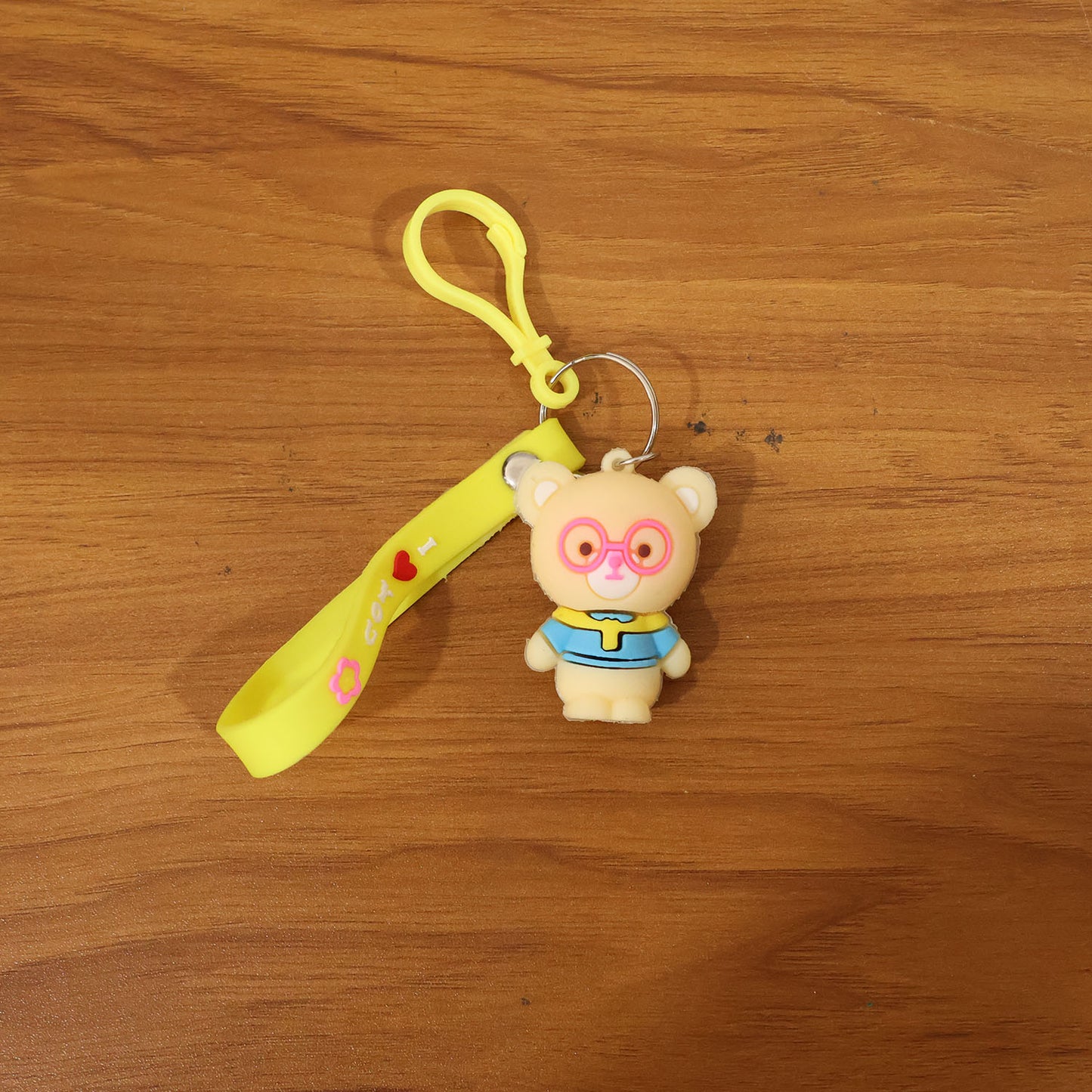 Cute Cartoon Lion Silicone Keychain (1 Pc)