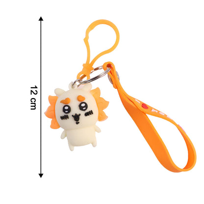 Cute Cartoon Lion Silicone Keychain (1 Pc)