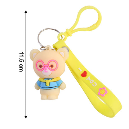 Cute Cartoon Bear Silicone Keychain (1 Pc)