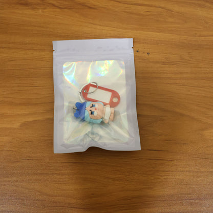 Cute Cartoon Baby Character Keychain with Label Tag Holder (1 Pc)