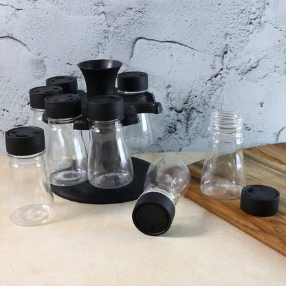 8 in 1 Revolving Plastic Spice Rack Set with Rotating Stand