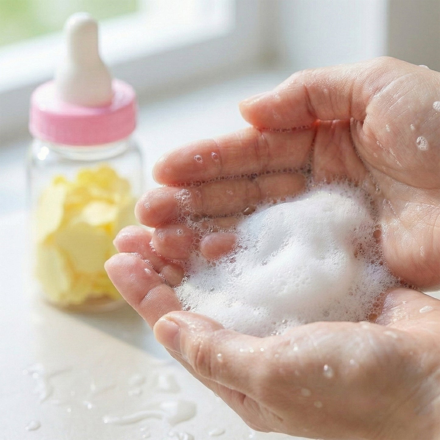 Portable Baby Bottle Shape Hand Wash Soap Paper Sheets Set (1 Set)