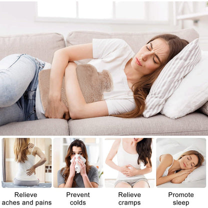 Warm water bag with soft cover