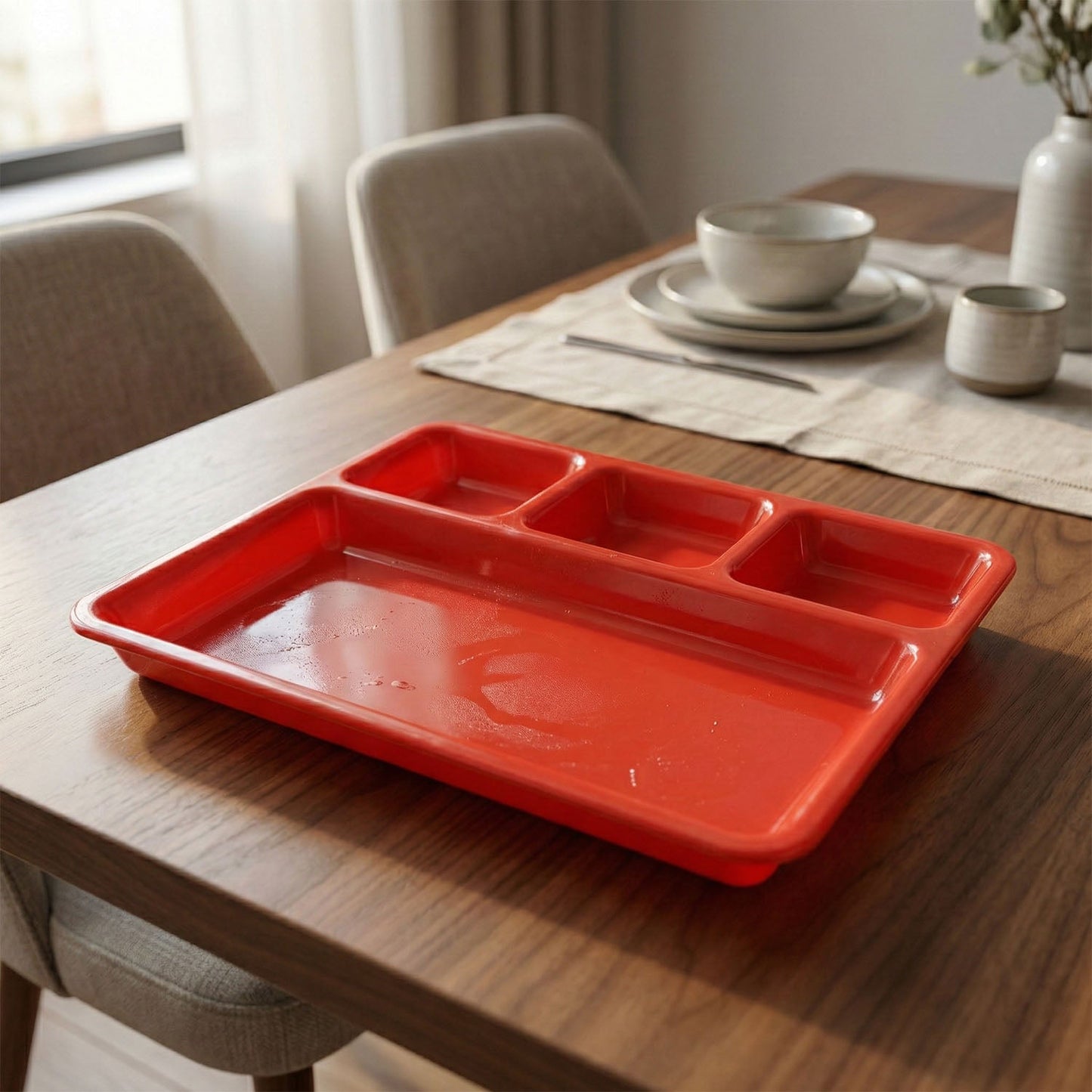 32 × 25 Cm Multipurpose Compartment Serving Tray (1 Pc)