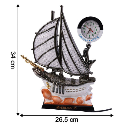 Decorative Ship Shape Clock Lamp (1 Pc)