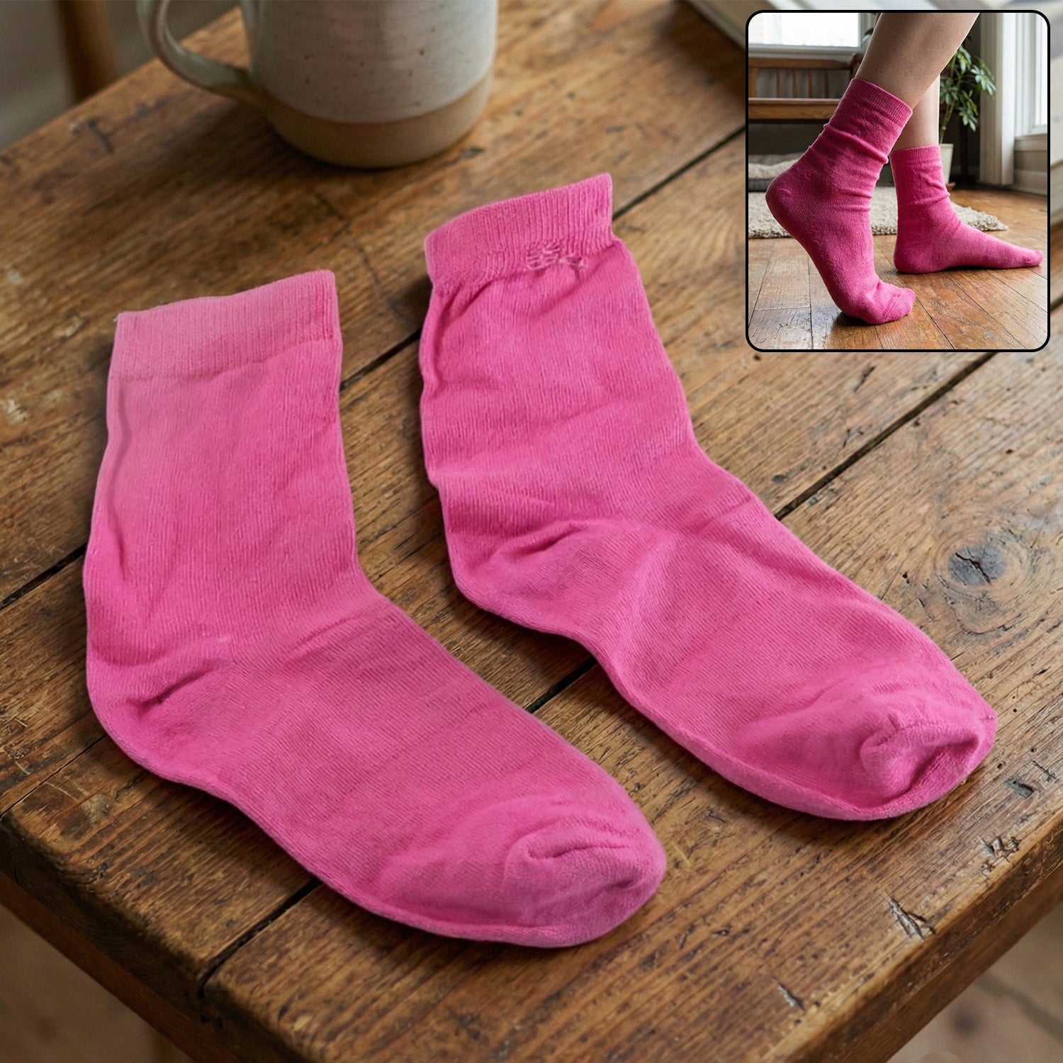 Soft pink cotton socks
