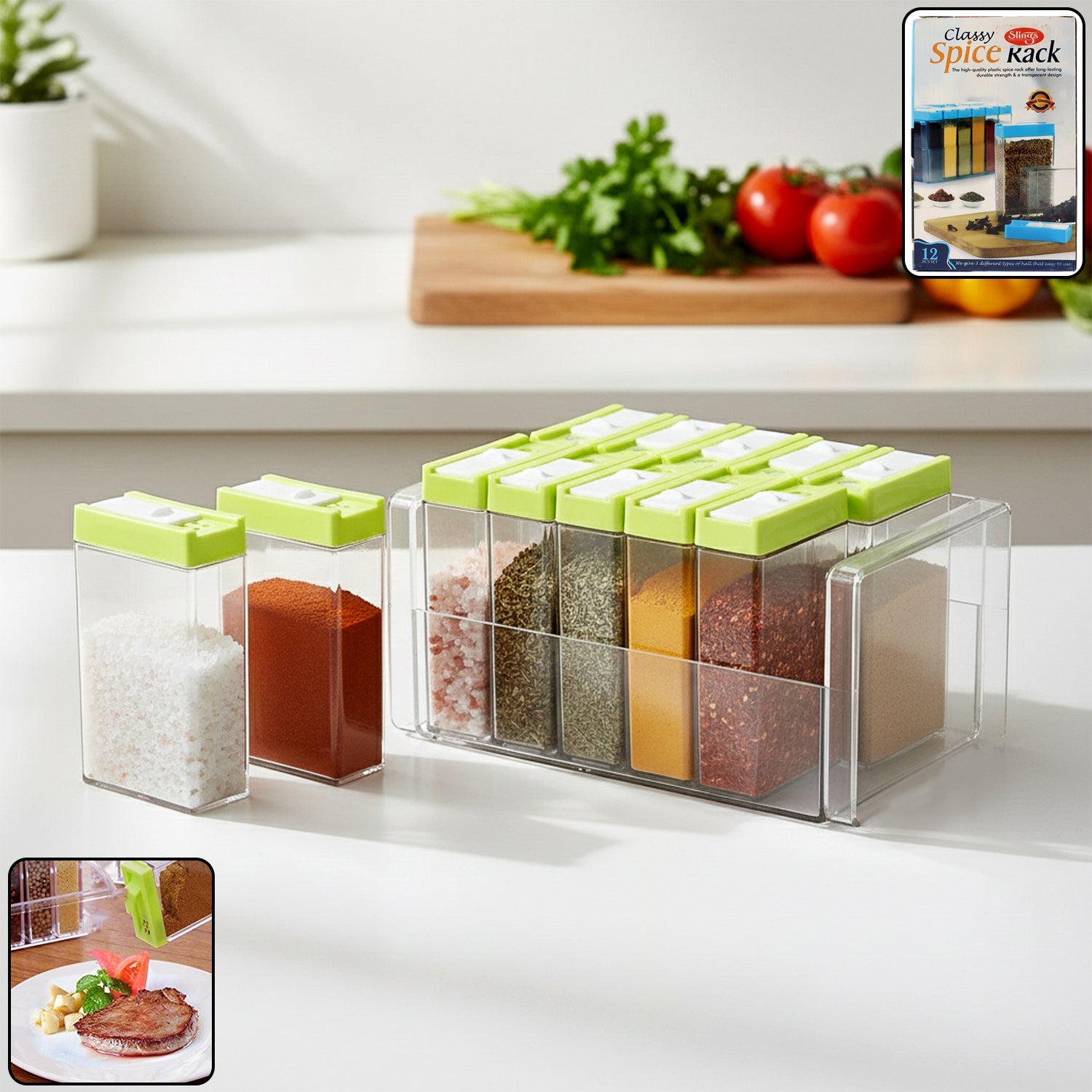Transparent spice rack

