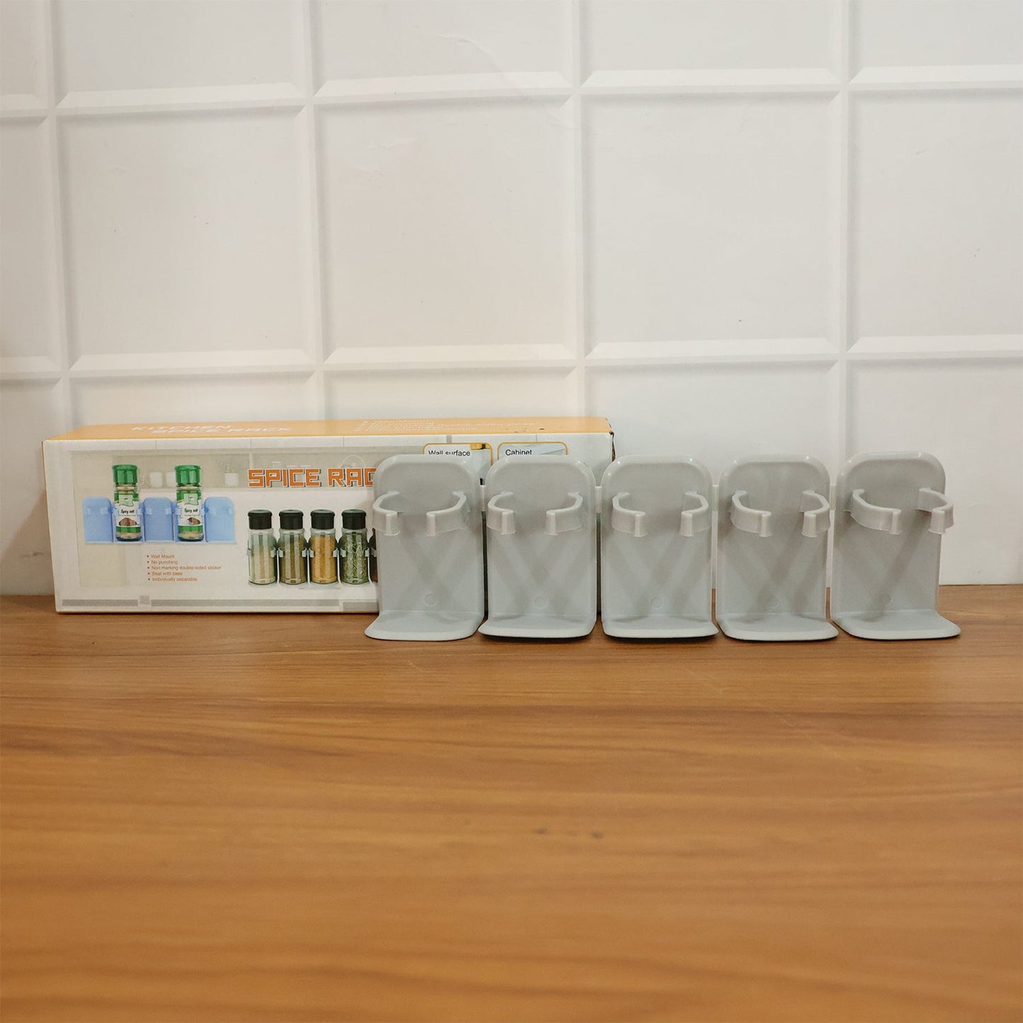 Wall-Mounted Adjustable Spice Rack Organizer (1 Pc)