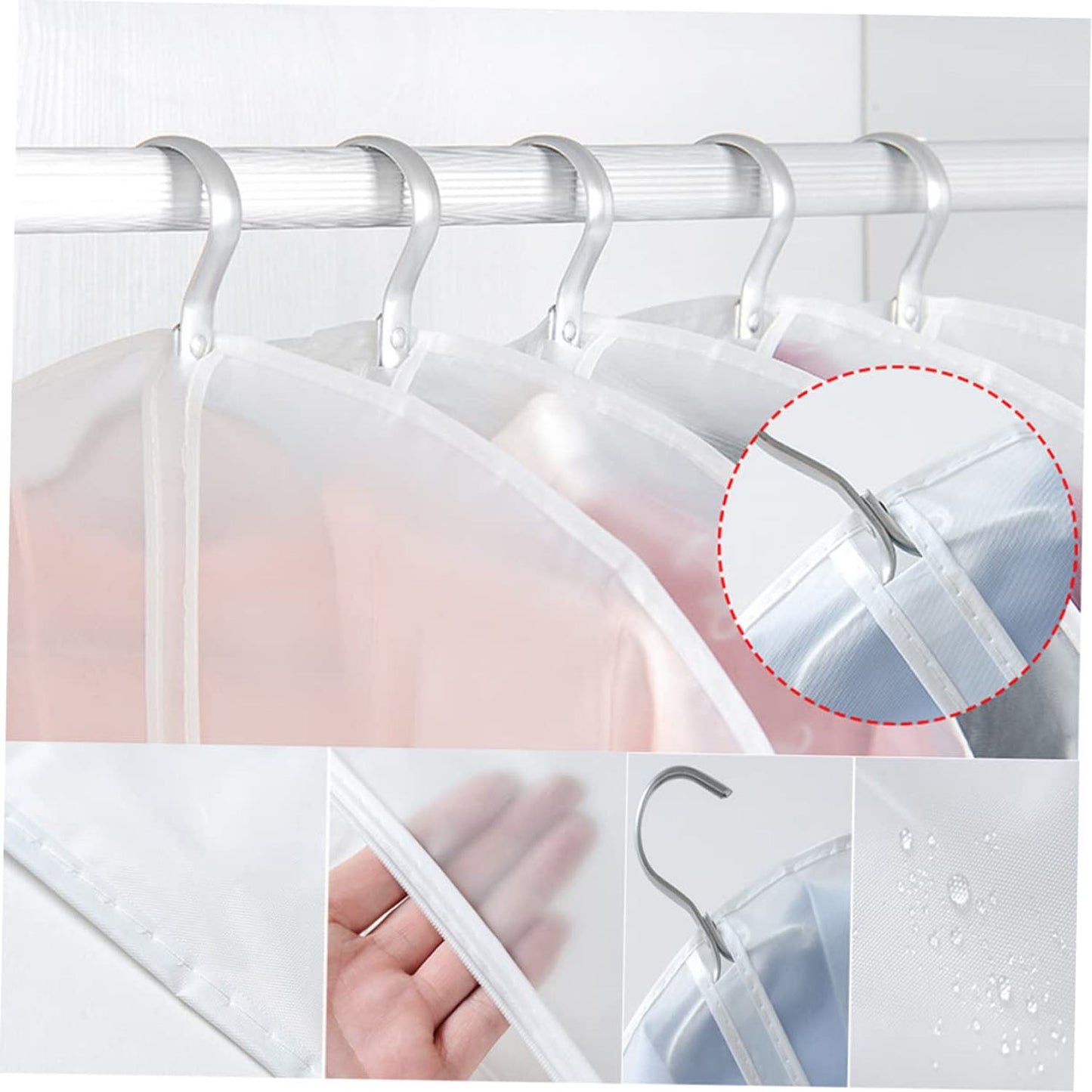 Transparent Garment Cover Bag (120 × 58 cm, 1 Pc)