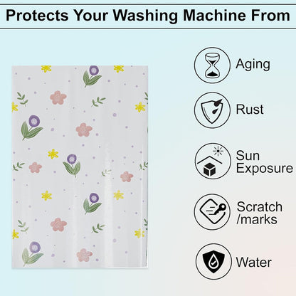 Printed Protective Washing Machine Cover for Top Load (55 × 58 × 87 cm)