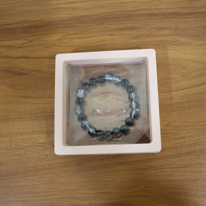 Elegant Dual-Tone Crystal Beaded Stretch Bracelet (1 Pc)